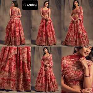 Ropa de boda y Festival de estilo indio y pakistaní, ropa de novia larga de talla grande Lehenga Choli, vestido pesado y rayón Kurtis - Product Image 5