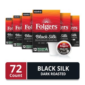Café Folgers Black Silk, torréfaction foncée, dosettes Keurig K-Cup, boîtes de 12 (lot de 6) - Product Image 5