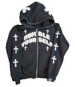 Sweat à capuche 100% coton personnalisable pour homme avec double capuche et fermeture à glissière pour temps froid - Product Image 1