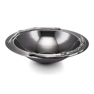 Tazón de Vidrio Ecológico de Lujo Personalizable de Acero Inoxidable Pulido con Asa para Cocina y Suministros de Catering - Product Image 4