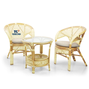 เก้าอี้หวายสานมือแบบยั่งยืนพร้อมเบาะหวายเก้าอี้ทานอาหารเหมาะสำหรับตกแต่งบ้านโรงแรม - Product Image 4