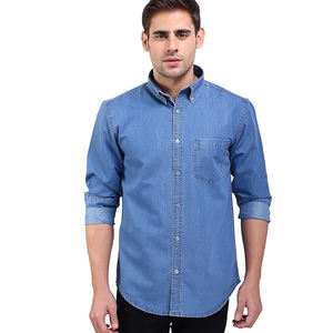 Nouvelles chemises en denim de coton respirant avec coupe confortable Chemises en jean à la mode pour adolescents grossistes - Product Image 1