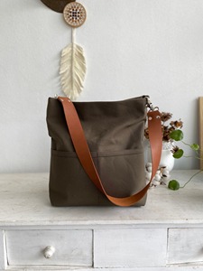 Bolso de lona encerada hecho a mano con estilo, con correas de cuero, duradero, de gran capacidad, para el trabajo, la escuela, la Oficina, la bolsa de viaje - Product Image 3