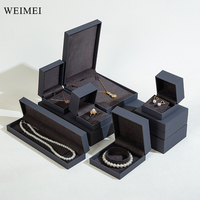 WEIMEI Boîte à bijoux haut de gamme avec logo personnalisé Boîte à bagues en cuir Emballage de boîte à bijoux en cuir PU pour boucles d'oreilles bracelet collier