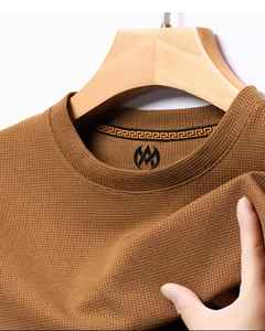 เสื้อสเวตเตอร์แขนยาวสำหรับผู้ชาย, เสื้อยืดแนวธุรกิจแบบลำลองระบายอากาศได้ดีเสื้อเชิ้ตแบบสวมหัวสีพื้นเสื้อลำลองแนวสตรีทไซส์ใหญ่พิเศษ - Product Image 4