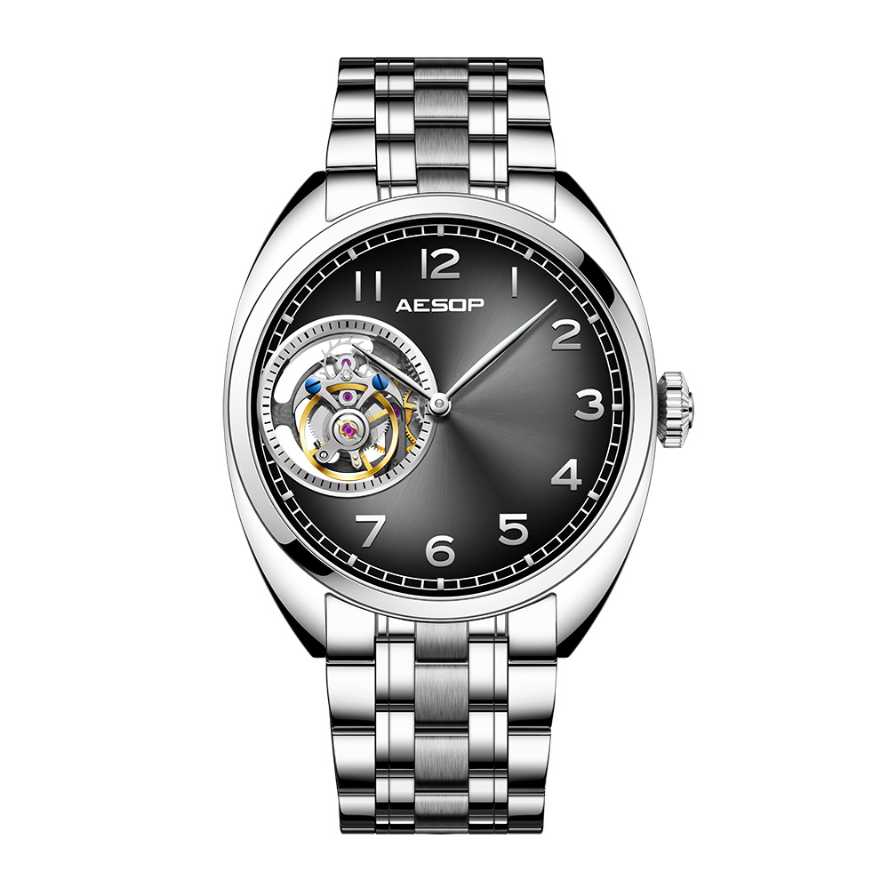 black-silvery stainless steel