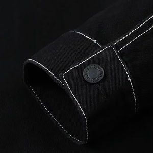 Custom Men's Denim <b>Jacket</b> Breathable Loose Washed Heavy Turn Collar Cargo Jeans New Style Plain Dyed XS Size 3D for Winter - Product Image 2