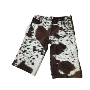 Best Sale Solid Color Men <b>Leather</b> Cowhide <b>Shorts</b> High Street Style Cowhide <b>Leather</b> <b>Shorts</b> with Side Pockets - Product Image 2