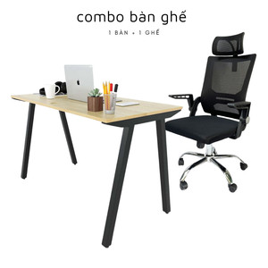 PLY CB68166 <b>Adjustable</b> <b>Office</b> <b>Desk</b> and Chair Set with Flip-Up Armrests and Headrest - Product Image 1