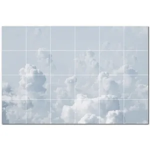 Mural de pared de azulejos de cerámica de nubes PT500376 25,5 \ "W X 17 \" H Juego de 24 azulejos 4,25 - Product Image 1