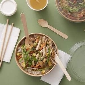 Cubiertos Desechables Biodegradables de Madera Envueltos en Papel, Juego de Cuchillo, Tenedor y Cuchara para Viaje, Venta al Por Mayor - Product Image 5