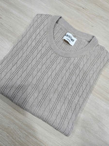 Vente en gros pull d'hiver à manches longues, col rond, chemise à tricoter en coton au point de câble Heattech pull épaissi - Product Image 2