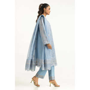 IUSTKSD-1084 Conjunto de Traje de 3 Piezas de Algodón con Bordado de Red para Mujer - Product Image 6