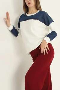 Sudadera de moda para mujer con logotipo personalizado 350gsm algodón suelto hombro caído Color sólido cremallera trasera para invierno - Product Image 5