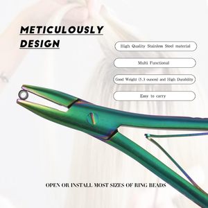 "Micro anneaux en acier inoxydable Liens d'ouverture de perles pour pinces à extensions de cheveux bouclés" - Product Image 2