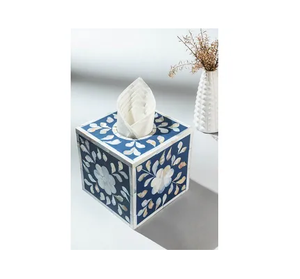 Caja de pañuelos con incrustaciones de hueso y diseño personalizado para decoración de mesa y almacenamiento - Product Image 2