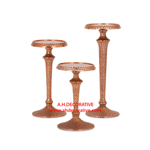 Bougeoir personnalisé en aluminium plaqué argent Bougeoir de décoration de table en forme de feuille de métal pour la décoration de la maison et du mariage - Product Image 3