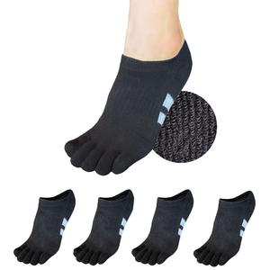 Wholesale Youth 5 Toe Ankle Socks for Men Women Cushioned <b>Sole</b> Breathable Cotton Bamboo Sports ODM Vietnam Factory - Product Image 4