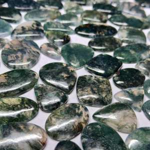 Moss Agate Gemstone Venta al por mayor Natural Moss Agate Beautiful Agate Gemstone para la fabricación de joyas - Product Image 1