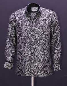 Camisa de Hombre de Lujo Azul Rey a Cuadros, Corte Slim Fit, Manga Larga, Botones, Tela con Sensación Satinada Premium, Informal, Primavera, 100% Algodón, para Fiesta - Product Image 4