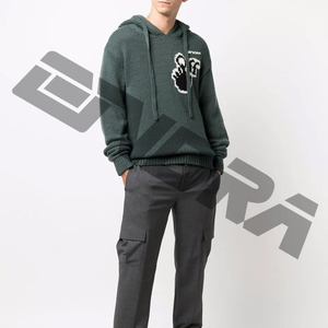 เสื้อสเวตเตอร์โอเวอร์ไซส์สำหรับผู้ชายเสื้อฮู้ดธรรมดาแบบสวมหัวสไตล์สตรีท - Product Image 4