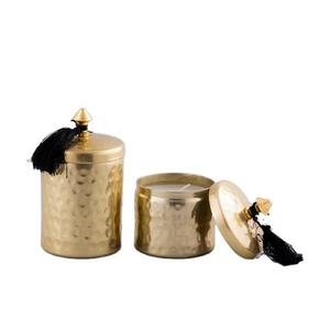 ชุดโคมไฟโลหะทรงกลม 3 ชิ้น ดีไซน์หรูหรา ทำจากเหล็กกล้าอย่างดี พร้อมฝาปิด สำหรับใส่เทียน - Product Image 3