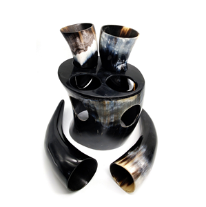 Ensemble de corne à boire Viking faite à la main de meilleure qualité Style animal naturel poli écologique pour la bière de décoration de maison de qualité supérieure - Product Image 2