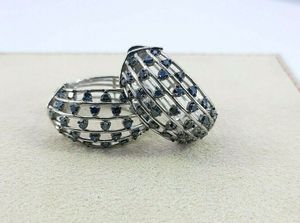 1.49 Ct Round Cut Natural Blue Diamond <b>Huggie</b> Hoop Earrings 925 Sterling <b>Silver</b> Women's Wedding Engagement - Product Image 4