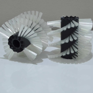 Roller cylindrical white bristle helical <b>brush</b> for industrial use - Product Image 1