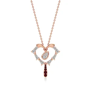 Collier pendentif en diamant et perle plaqué rhodium en or blanc 18 carats ou or rose - Bijoux de fiançailles tendance - Product Image 1
