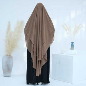 Thobe / Thawb de haute qualité 2 couches Khimar EID Ramadan prière Hijab de haute qualité femmes musulman dubaï robe vêtements islamiques - Product Image 4