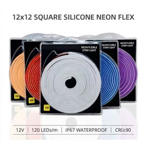 Bande lumineuse LED néon flexible en silicone 12V 1212, 12x12mm, 120 LED/m, 10W/m, CRI90, IP67, blanc <span class=keywords><strong>statique</strong></span> - Product Image 1