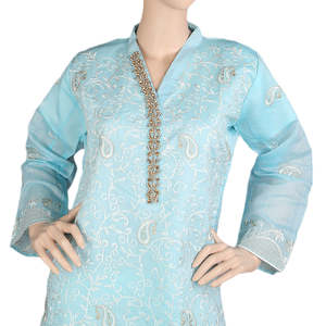คุรตีปักลายแฟนซีสำหรับผู้หญิง - สีน้ำเงิน - Product Image 3