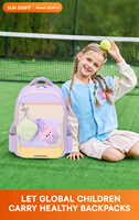 Sac à dos étudiant imperméable léger en polyester, sac d'école ergonomique avec soutien de la colonne vertébrale, sac à livres zippé 20-35L pour garçons et filles