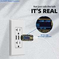 Prise murale ELEGRP double USB A et USB C 20A, prise murale USB 3 ports homologuée 30W 6.0A avec puce intelligente pour l'Amérique