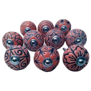 Vente chaude Mixte Couleur Orange Céramique Boutons Design Industriel Fleur Tiroir Armoire Poignée Tire pour Cuisine Armoire Chambre - Product Image 2