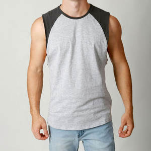 Nueva moda básica Color sólido Casual Wear Baggy Fit tela transpirable Alta Calidad Algodón elastano hombres camiseta sin mangas - Product Image 5