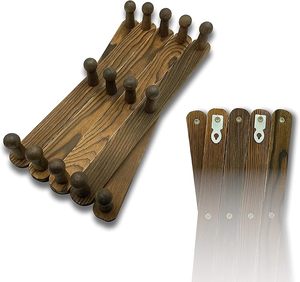 Perchero de madera hecho a mano, colgador de acordeón Vintage, ganchos de madera de pino montados en la pared para expandir ropa, sombrero, bolsa de almacenamiento en habitaciones - Product Image 3