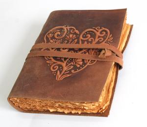 Rustic Charm Embossed Red Leather Strings <b>Stitching</b> Spine Adds Antique <b>Magic</b> This Lovely Vintage Leather Journal for Promotion - Product Image 2