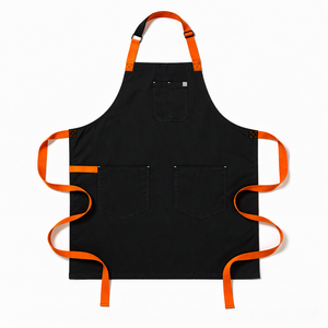 Sleeveless Canvas Apron with <b>Leather</b> <b>Tool</b> Pockets Water Resistant & Adjustable Waist for Cleaning Supplies - Product Image 5