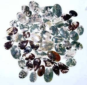 100% naturel mousse Agate lâche mélange de pierres précieuses forme gros Cabochon pierres précieuses lot mousse Agate pendentif fabrication de bijoux approvisionnement - Product Image 1