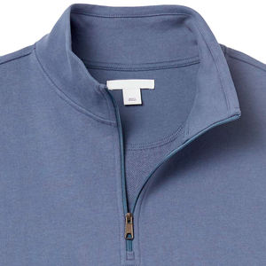 Stylish Fit <b>Quarter</b> Zipper Sweatshirt Pullover Long Sleeve Stand Collar Clean Design Cotton Blended Winter Soft Sweatshirts - Product Image 5