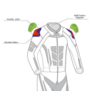 Combinaisons de moto en cuir pour la course, adaptées aux températures froides, avec doublure thermique amovible - Product Image 4