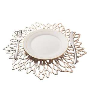 Ramadan Style Modern Stainless Steel/Aluminium Charger Plate Dish for Wedding Events 100pcs <b>Dishwasher</b> Safe <b>Table</b> Decor - Product Image 6