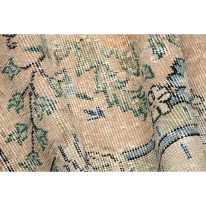 Alfombra Turca Vintage Pequeña de 1.9x3.1 pies, Alfombra Oriental Beige y Azul - Product Image 5