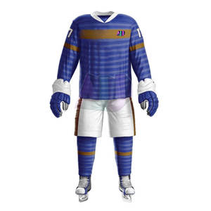 Nuevo Conjunto de Uniforme Profesional de Hockey sobre Hielo Hecho 100% de Poliéster Transpirable, Tela que Absorbe la Humedad, Ligero, Duradero y Cómodo - Product Image 1