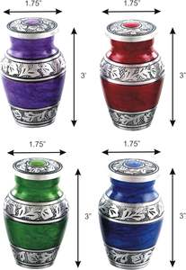 Juego de urnas de cremación de recuerdo de latón y aluminio moderno para 4 cenizas decoración creativa del hogar directo de fábrica al por mayor novedad de India - Product Image 4