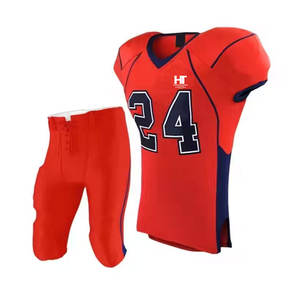 Uniforme de football américain personnalisé de haute qualité, manches courtes, 100% polyester, respirant, séchage rapide, vente chaude, fabriqué au Pakistan - Product Image 1