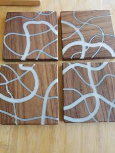 Nuevos posavasos para taza de té, posavasos para servir café, posavasos de resina epoxi multifuncional y Estera de té de madera, vajilla de pago, superventas - Product Image 5