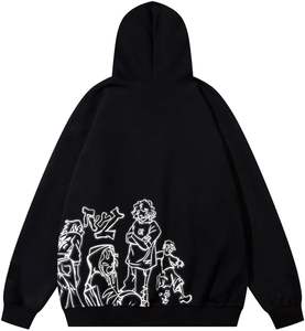 Strass Graphique Hoodies Y2k Full Zip Up Veste Hommes Gothique Surdimensionné Esthétique À Capuche Vêtements Casual Sweat - Product Image 2